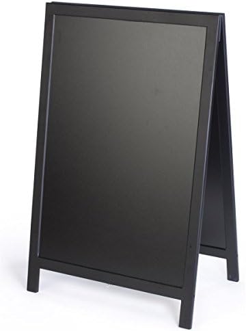 Sinal de calçada de quadro A com placas pretas de gravação de 24x36 polegadas, moldura de madeira, inclui Eraser-Black