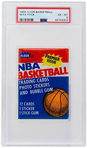 1986 Fleer Basketball Wax Pack Slabbed PSA EX -MT 6 - Pacotes de cera de basquete