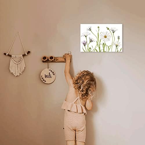 Arte de parede para casa e escritório decoração de parede decoração de aquarela margaridas brancas tena obra de arte impressão
