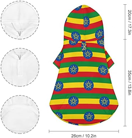 Trajes de cachorro e gato da Etiópia, trajes de capuz de estimação fofos com chapéu de roupa fofa roupas