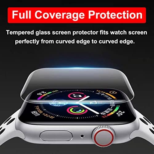 ZPIAR [Protetor de tela de vidro temperado de 2 pacote para série Apple Watch Series 7/8 45mm Cobertura de tela inteira Anti-arranhão