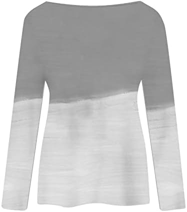Blusa de manga longa impressa feminina Tops casuais Comparação de cores temperamento moletom de moda redonda no pescoço
