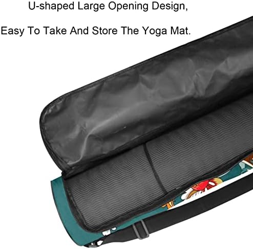 Bolsa de tapete de ioga ratgdn, Paisley e Birds Flores exercícios de ioga transportadora de tapete de ioga full-zip saco de transporte