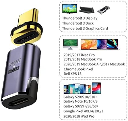 XIWAI STEL USB4 140W 40GBPS USB4 Tipo C Masculino para fêmea Dados de energia 8K Adaptador de vídeo Conector magnético para