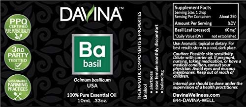 Basil Pure Essential Oil 10ml por Davina