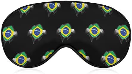 Bandeira Brasil Bandeira orgulhosa máscara de sono capa noturna olho para homens bloqueia a luz para viagem de viagem de viagem