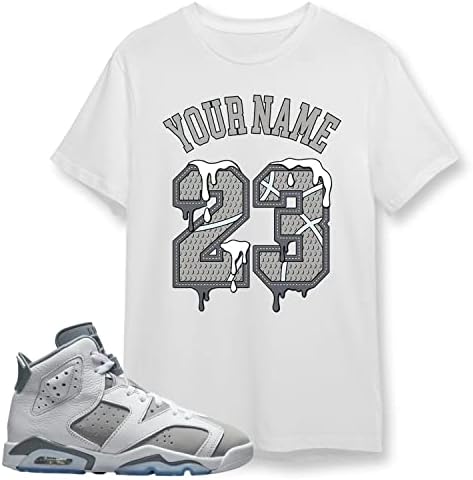 Nome personalizado Camisa unissex para Jordan 6 C0.ol Gray, camisa unilateral para tênis Jordan 6 C0.ol Gray, Jordan 6 Match Sneaker