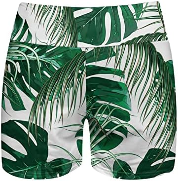 SeaIntheson Womens Summer Strocos de cordão ativo imprimem uma cintura casual confortável calça casual shorts femininos de mid ascensão