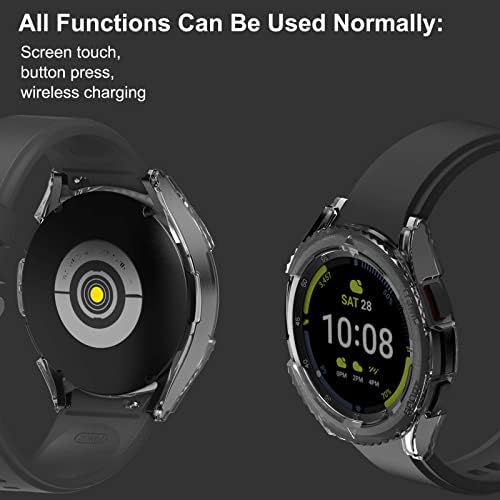 [2 pacote] Caso esbelto compatível com Samsung Galaxy Watch 4 Classic 46mm, Watch4 Classic Rotcing Buzel [Somente Frame]