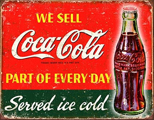 EMPRESAS DESPERIDADES Coca -Cola - Parte do sinal de lata de todos os dias, 16 W x 12,5 h