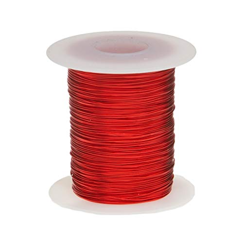 Fio de ímã, fios de cobre esmaltados pesados, 25 awg, 5,0 lb, 4961 'comprimento, 0,0199 diâmetro, vermelho