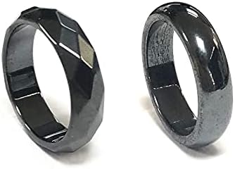 Bling colorido 2pcs hematita magnética anéis de casal Balanço de ansiedade de pedra negra Os anéis absorvem energia negativa e