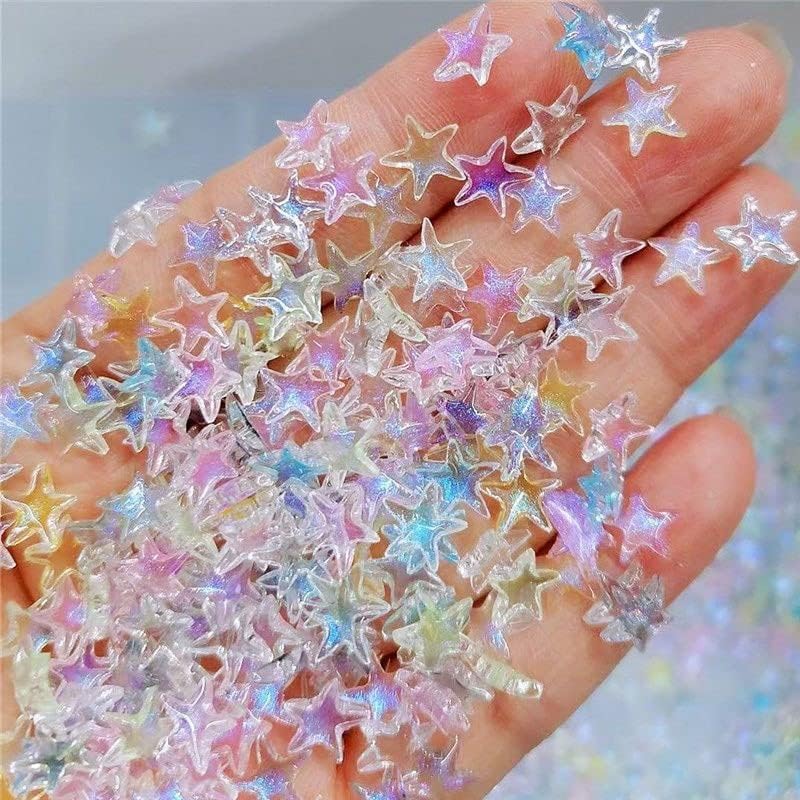 100pcs japoneses coreanos mixados mixados tesouros lunar estrelas DIY Decors fantásticos 3D Glitter Tips Decoração Rhinestones