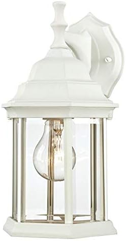 Iluminação Westinghouse 6783400 Lanterna de parede externa de uma luz, acabamento branco texturizado em alumínio fundido