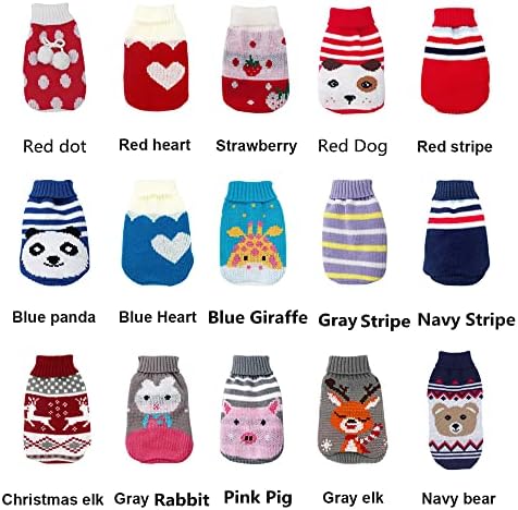 Roupas de cão de gato de desenho animado de inverno suéter quente de natal para pequenas roupas de estimação de roupas de gorjeta
