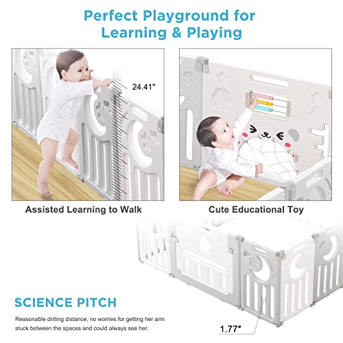 Baby Playpen, DriPex Upgrade Centro de atividades dobráveis ​​Centro de atividades Play Yard Home Home Indoor Outdoor Baby Cere