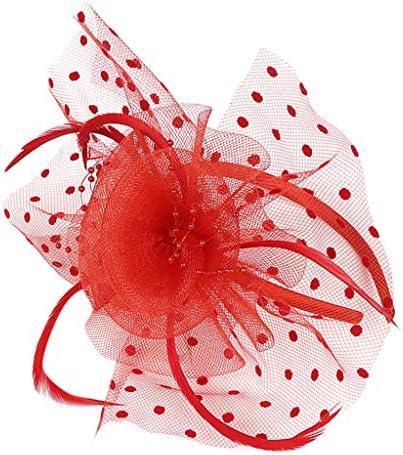 NOPOO FASCINATORES HAT FLOR 1920S Fascinator Hat Flower Feather Net Derby Hat Halloween Party Acessórios