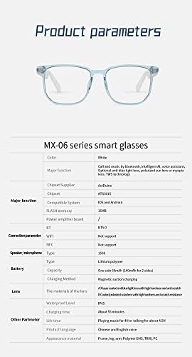 Óculos Bluetooth Wewemeta, novos óculos de áudio inteligentes de carregamento rápido sem fio, óculos inteligentes de entretenimento