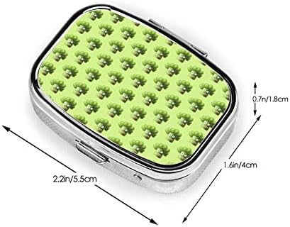 Brócolis Square Mini Pill Case com Mirror Travel Friendly Portable Compact Compact Pill Box