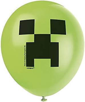 Balloons de látex da festa do Minecraft exclusivos-12 | Verde | 8 pcs, 12 , multicolor
