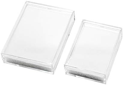 MollensiUer 2 peças Pingente de acrílico Caixa de exibição transparente com estampa de jóias para estofamento para estampa de