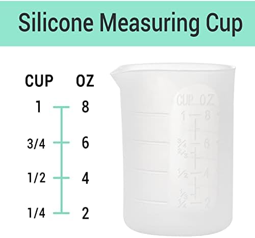 250 ml e 100ml de copos medidores de silicone, copos de mistura de silicone de silicone para epóxi, artes de resina,