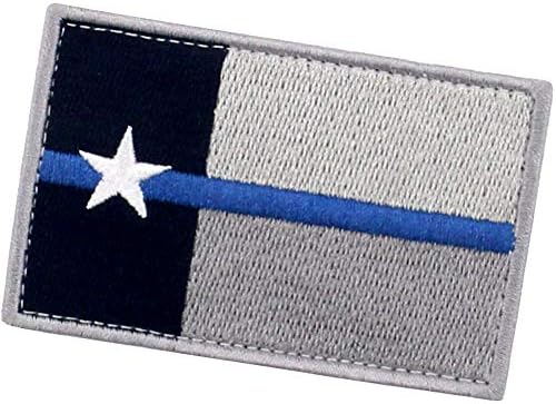 Tactical Tactical Texas Finia fina de linha azul fina bordada Aplique Applique Aplique Aplique Gancho e emblema do loop