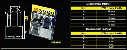 FJM Security Products Sprm60-CR Padlock, 1 pacote, Chrome