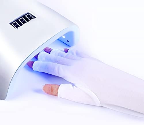 SIUSIO Anti -UV Shield Glove - Mangas de proteção UV Luva sem dedos para manicures de gel protege as mãos de lâmpadas