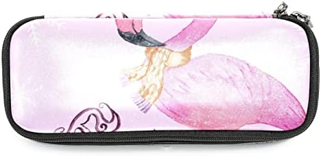 Tbouobt Gifts for Men Momen Sacos de maquiagem bolsa de higiene pessoal Smitres Cosmetic Sacos, Flamingo Rosa Feliz Natal