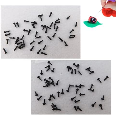 24 pares pretos mini olhos artesanais de plástico