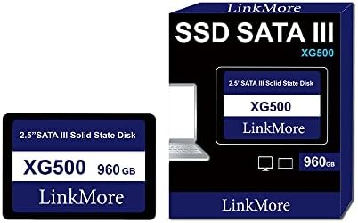 Linkmore XG500 960GB 2,5 ”SATA III SSD interno, unidade de estado sólido, até 500 MB/s para Latop e PC