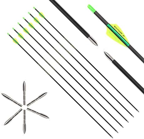 Arrow Spine-900 de flecha de 24 polegadas Prática de flecha de seta para caça de flechas setas de carbono composto