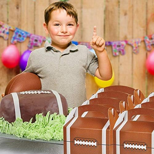Artcreativity Football Treat Boxes para doces, biscoitos e favores de festas temáticos esportivos - pacote de 12 caixas de