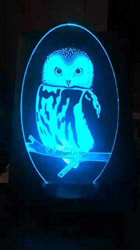 Jinnwell 3d coruja águia animal noite lâmpada leve ilusão noite luz 7 alterações de toque de cor lâmpadas de decoração de