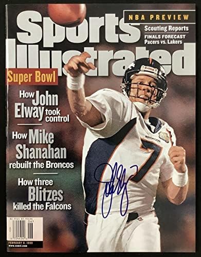 John Elway assinou a Sports Illustrated 2/8/99 Nenhuma gravadora Broncos Autograph Hof JSA - Revistas autografadas da NFL