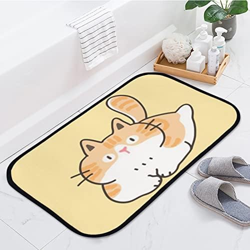 Banheira tapetes tapetes banheira de banheira de piso de piso gato gato de laranja clara capacho não deslizante decoração absorvente