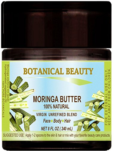 Beleza botânica Moringa manteiga de óleo Moringa oleifera 100 % Virgem natural não refinada Raw 8 fl.oz.- 240 ml. Para a pele,