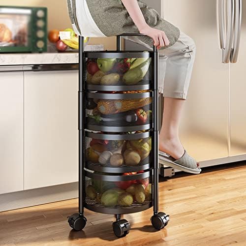 Dingzz Multi-camada de camada de cozinha cesta rotativa carrinho vegetal e rack de frutas rack de cozinha de banheiro