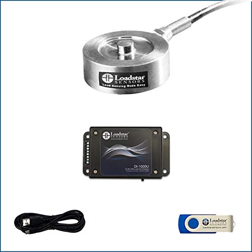 Sensores de Loadstar, 100 kg de botão USB Kit de célula com saída USB e software LV-1000 e medição da força de compressão