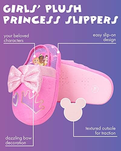 Princesa de garotas unissex-filho da Disney e chinelos difusos congelados com tiras de calcanhar