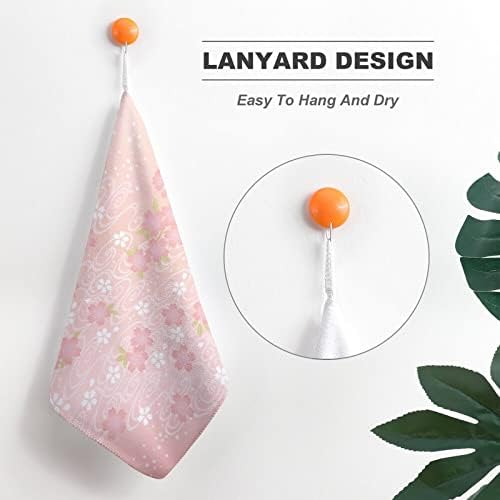 Toalha de mão Japão cherry flor de fundo toalhas de mão toalha design de cordão para esportes de cozinha no banheiro