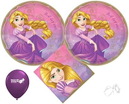 Princess Rapunzel Party Supplies Pack com pratos e guardanapos para 16 convidados por Amscan…