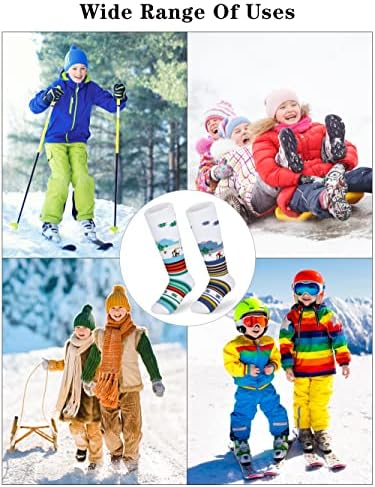 Cooraby 2 pares crianças meias de esqui crianças Inverno A quente meias de neve térmica