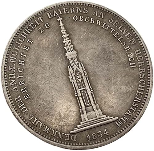 1834 Casa de moeda errante Torre de bronze antigo e antigo coleção de prata moeda de moedas artesanato Coin prata moeda comemorativa