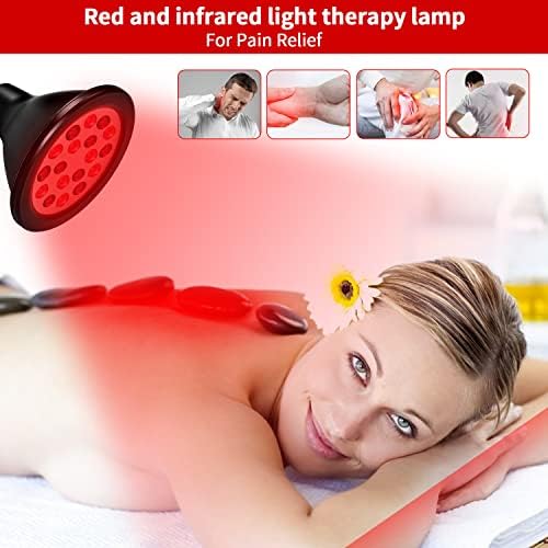 Lâmpada de terapia com luz vermelha com suporte de piso, lâmpada de terapia de luz vermelha para face, lâmpada infravermelha
