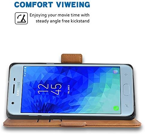 Caixa de telefone para Samsung Galaxy J3 Orbit Star 2018 J 3 Achando casos de couro de carteira Folio Flip Cover Credit