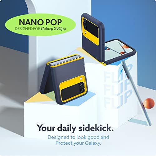 Caso de caseologia Nano Pop Silicone Case Compatível com Samsung Galaxy Z Flip 4 Case - Marinha de Blueberry