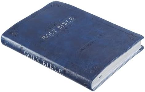 Texto personalizado personalizado do seu nome KJV Bíblia sagrada Finga grande impressão Bíblia Bíblia Marinha Faux Bíblia com
