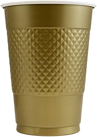 Jam Paper Plastic Party Cups - 12 oz - amarelo - 20 copos/pacote
